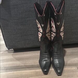 Nine West Red and Black Heeled Boots
